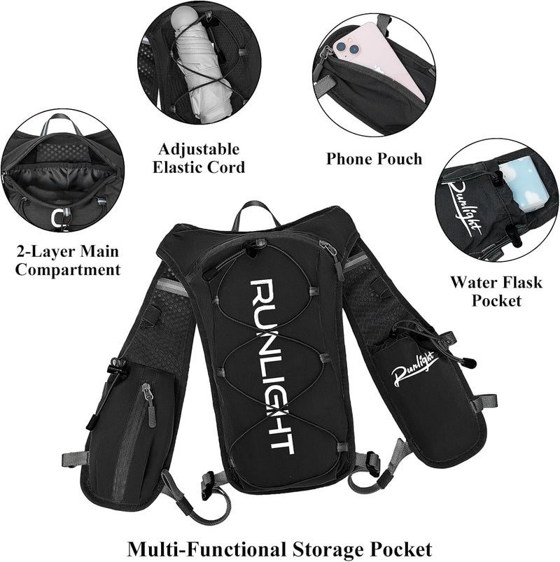 Runlight Running Vest for Women Men Lightweight Hydration Backpack Pack with 1.5L Water Bladder Bag Hydro Daypack for Hiking,Trail,Skiing,Camping,Cycling,Race,Marathon - Image 5
